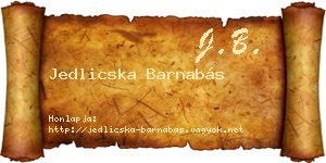 Jedlicska Barnabás névjegykártya