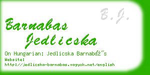 barnabas jedlicska business card